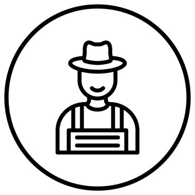 Çiftçi Vektör Simgesi Tasarım İllüstrasyonu