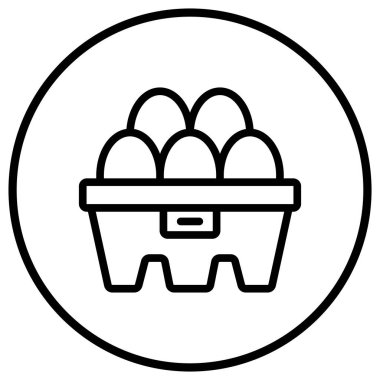 Yumurta Kutusu Vektör Simgesi Tasarım İllüstrasyonu