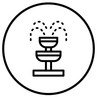 Çeşme Vektörü Simgesi Tasarım İllüstrasyonu