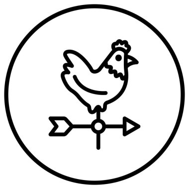 Hava Durumu Vane Vektörü Simgesi Tasarım İllüstrasyonu