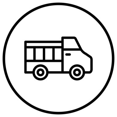 Kamyon Vektör Simgesi Tasarım İllüstrasyonu