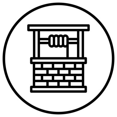 Su Kuyusu Vektör Simgesi Tasarım Çizimi