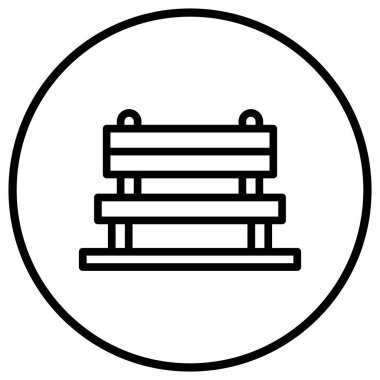 Bench Vektör Simgesi Tasarım İllüstrasyonu