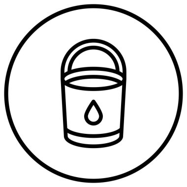 Bucket Vektör Simgesi Tasarım Çizimi