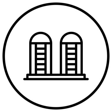 Silo Vektör Simgesi Tasarım İllüstrasyonu