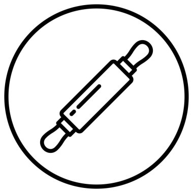 Rolling pin Vektör Simgesi Tasarım Çizimi