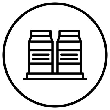 Süt Kutusu Vektör Simgesi Tasarım İllüstrasyonu