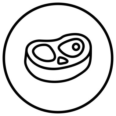 Biftek Vektörü Simgesi Tasarımı Çizimi