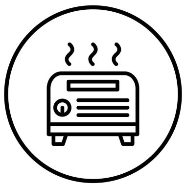 Tost Makinesi Vektörü Simgesi Tasarım İllüstrasyonu