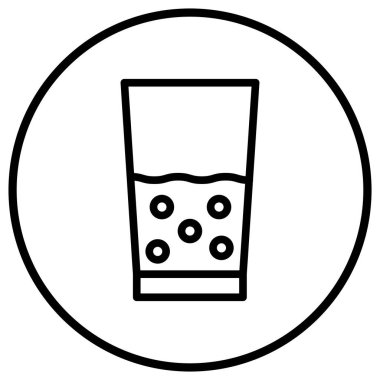 Su Camı Vektör Simgesi Tasarım Çizimi