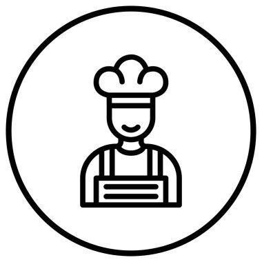 Erkek Şef Vektör Simgesi Tasarım İllüstrasyonu