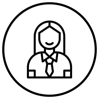 İş kadını Vektör Simgesi Tasarım İllüstrasyonu