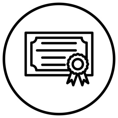 Sertifika Vektör Simgesi Tasarım İllüstrasyonu