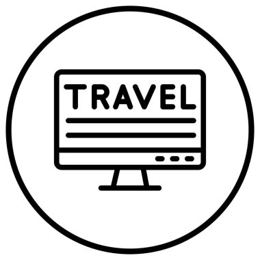 Seyahat Vektörü Simgesi Tasarım Çizimi