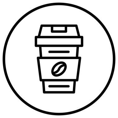 Kahve Vektörü Simgesi Tasarım Çizimi