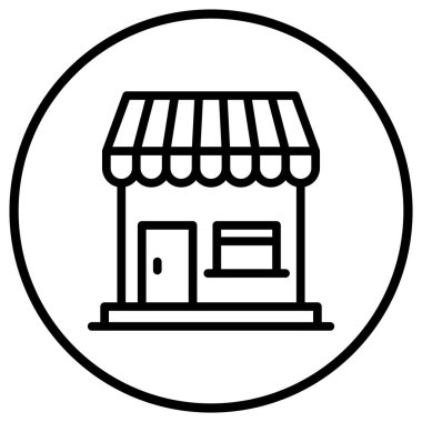 Kahve Dükkanı Vektör Simgesi Tasarım İllüstrasyonu