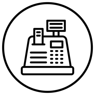 Kasiyer Makine Vektör Simgesi Tasarım İllüstrasyonu