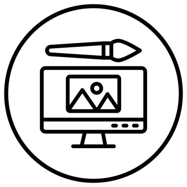 Dijital Sanat Vektörü Simgesi Tasarım İllüstrasyonu