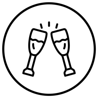 Gözlük Vektörü Simgesi Tasarım Çizimi