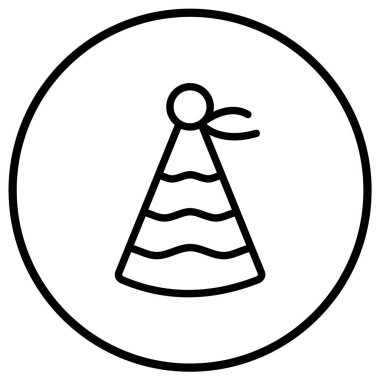 Parti Şapkası Vektör Simgesi Tasarım İllüstrasyonu