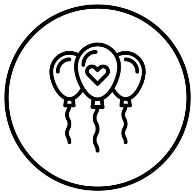 Balonlar Vektör Simgesi Tasarım İllüstrasyonu