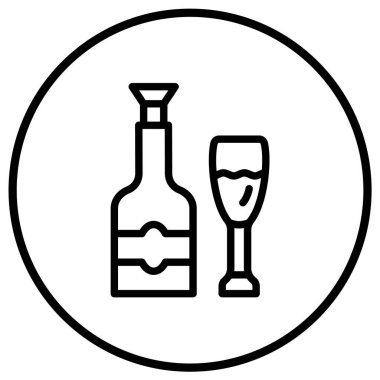 Champange Vektör Simgesi Tasarım İllüstrasyonu