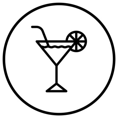 Kokteyl Vektör Simgesi Tasarım İllüstrasyonu