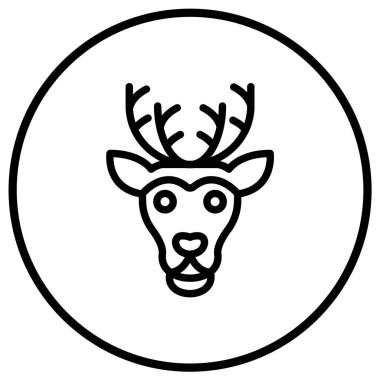 Ren Geyiği Vektör Simgesi Tasarım İllüstrasyonu