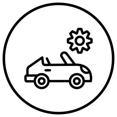 Otomobil servisi Vektör Simgesi Tasarım İllüstrasyonu