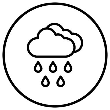 Yağmur Vektörü Simgesi Tasarım Çizimi