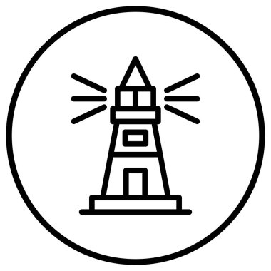 Deniz feneri Vektör Simgesi Tasarım İllüstrasyonu