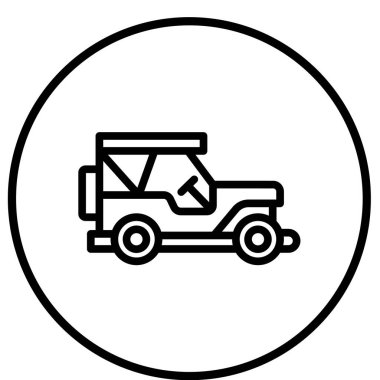 Jeep Vektör Simgesi Tasarım İllüstrasyonu