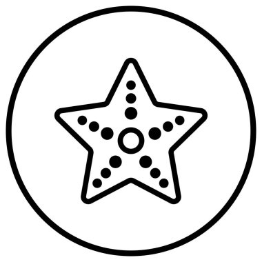 Denizyıldızı Vektör Simgesi Tasarım Çizimi