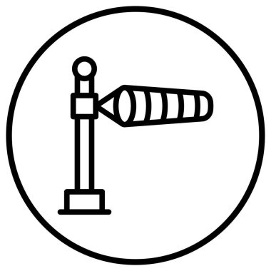 Windsock Vektör Simgesi Tasarım İllüstrasyonu