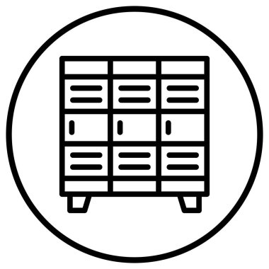 Dolap Vektörü Simgesi Tasarım İllüstrasyonu