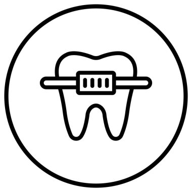 Diş telleri Vektör Simgesi Tasarım İllüstrasyonu