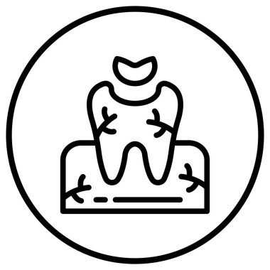 Diş Doldurma Vektörü Simgesi Tasarım İllüstrasyonu