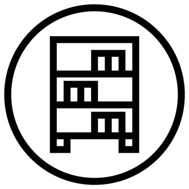 Kitaplık Vektörü Simgesi Tasarım İllüstrasyonu