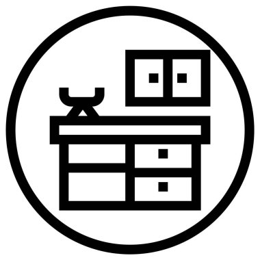 Mutfak Vektörü Simgesi Tasarım Çizimi