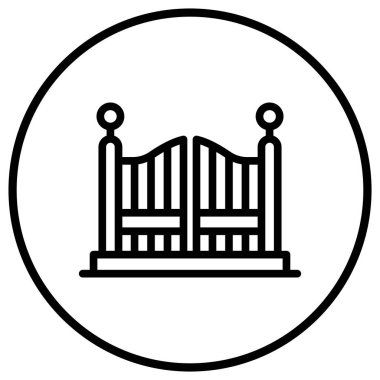 Kapı Vektörü Simgesi Tasarım İllüstrasyonu