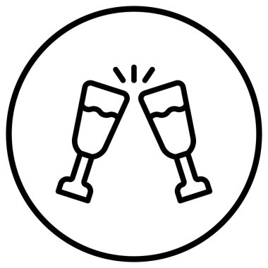 Alkolik İçecek Vektör Simgesi Tasarımı