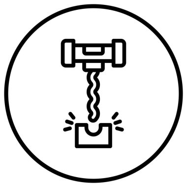 Tirbüşon Vektör Simgesi Tasarımı Çizimi