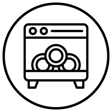 Bulaşık Makinesi Vektör Simgesi Tasarım İllüstrasyonu