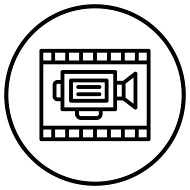 Film Makarnası Vektör Simgesi Tasarım İllüstrasyonu