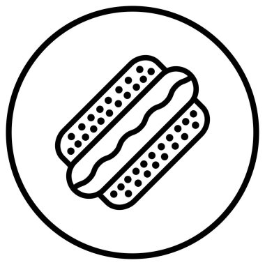 Hot dog Vektör Simgesi Tasarım Çizimi