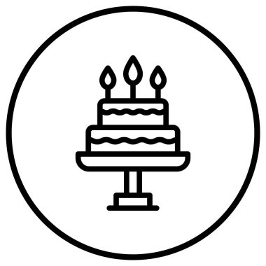 Doğum günü Kek Vektörü Simgesi Tasarım İllüstrasyonu