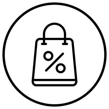 Alışveriş Torbası Vektör Simgesi Tasarım Çizimi