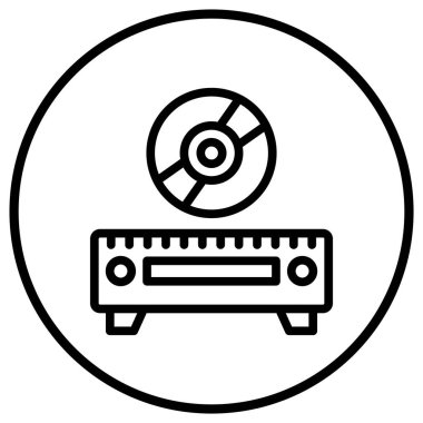 CD Oynatıcı Vektör Simgesi Tasarım İllüstrasyonu