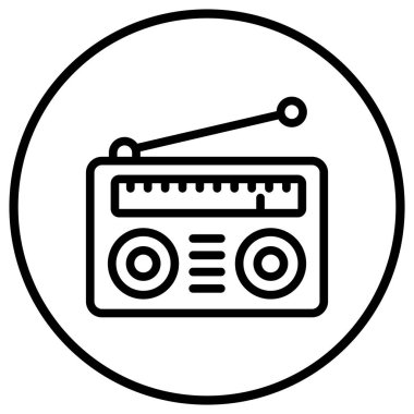 Radyo Vektörü Simgesi Tasarım İllüstrasyonu