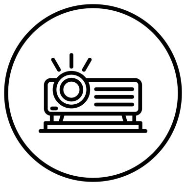 Projektör Vektör Simgesi Tasarım İllüstrasyonu